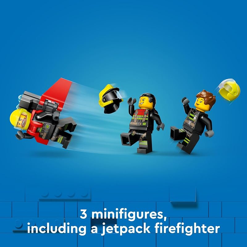 LEGO City Fire Rescue Plane Toy for Kids and Fans of Firefighter Toys Fun Birthday Gift Idea for Boys and Girls Ages 6 who Love Airplane Toys and Imaginative Play Includes 3 Minifigures 60413