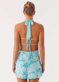 Cinzia Beaded Mini Dress Blue