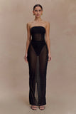 Aoife Strapless Mesh Bodysuit Black