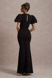 Love Letters Black Puff Sleeve Maxi Dress