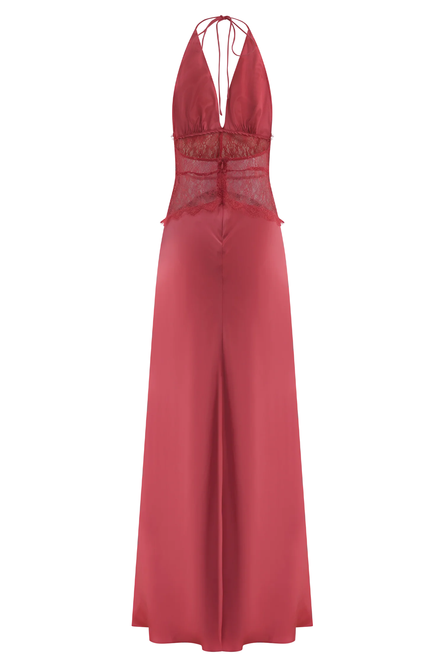 Dinah Lace And Satin Maxi Dress Blush Rose