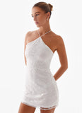 Rumi Beaded Mini Dress White