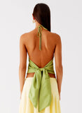 Loreta Beaded Tie Back Top Jungle Floral
