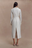 Cecilie Cut Out Shirt Midi Dress White