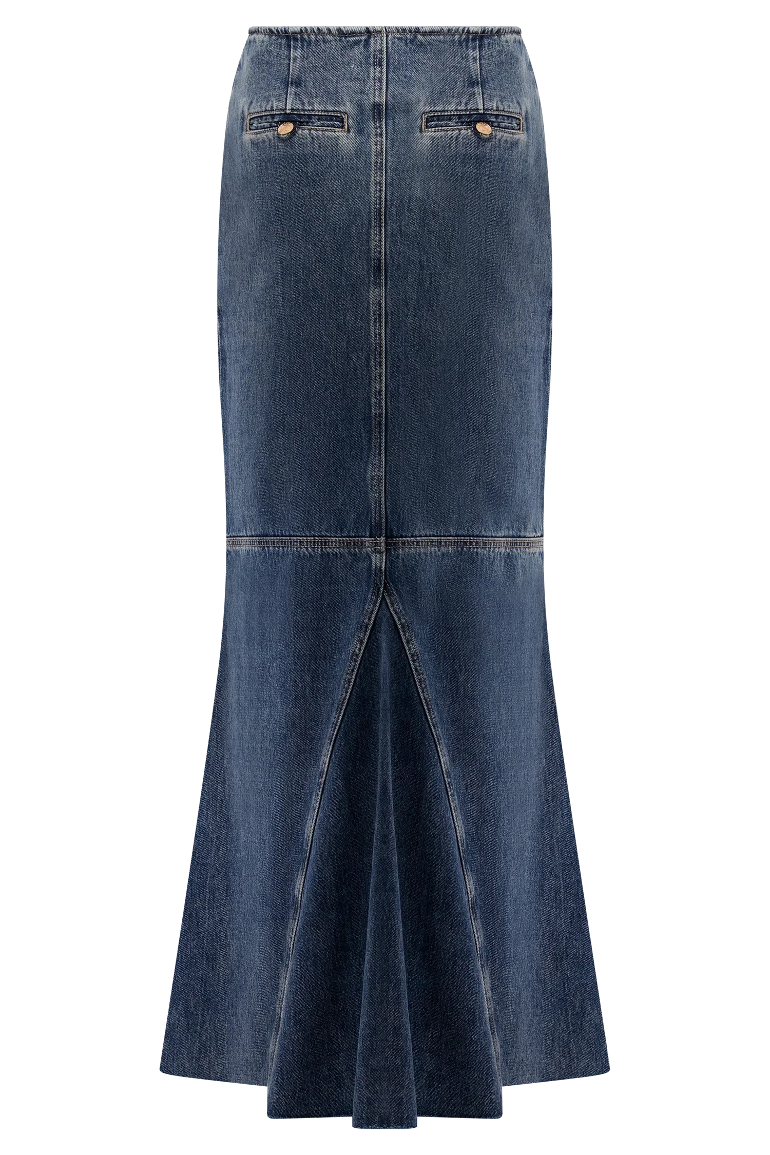 Loretta Denim Maxi Skirt Washed Dark Blue