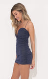 Ruched Bodycon Dress in Blue