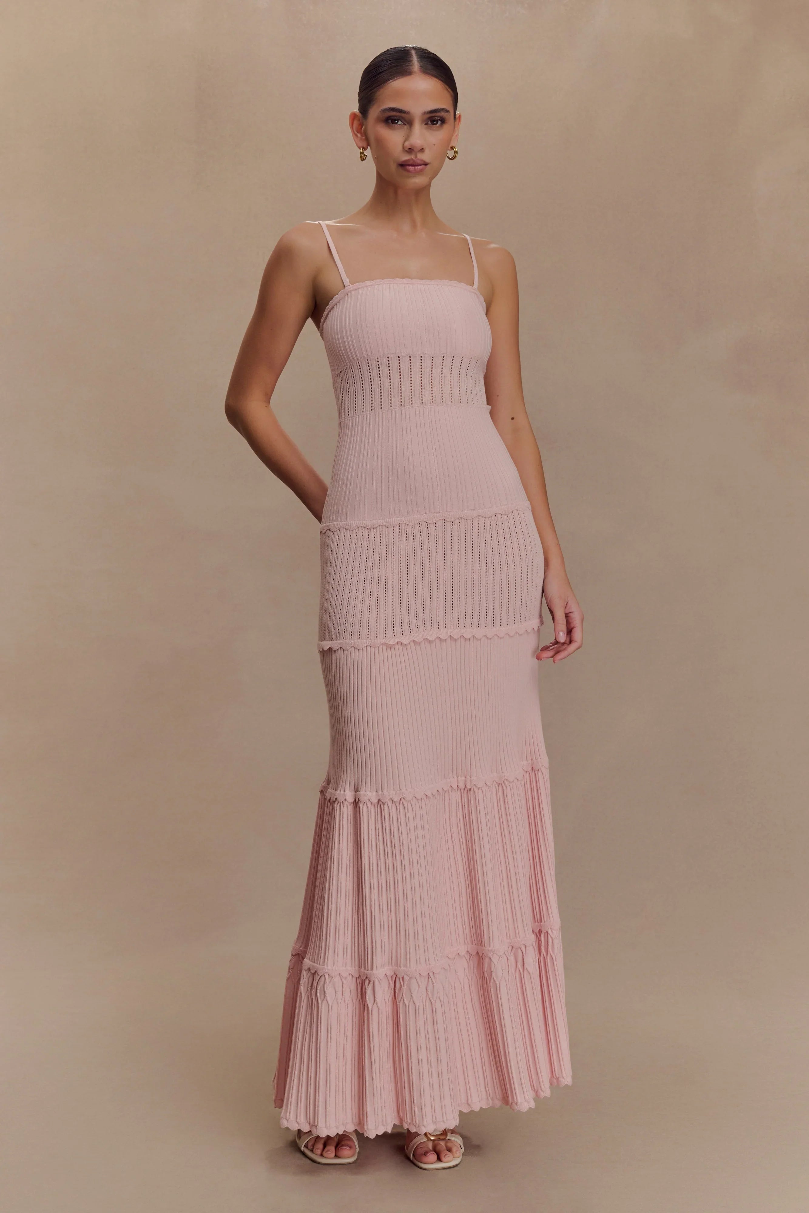 Finley Pointelle Knit Maxi Dress Baby Pink
