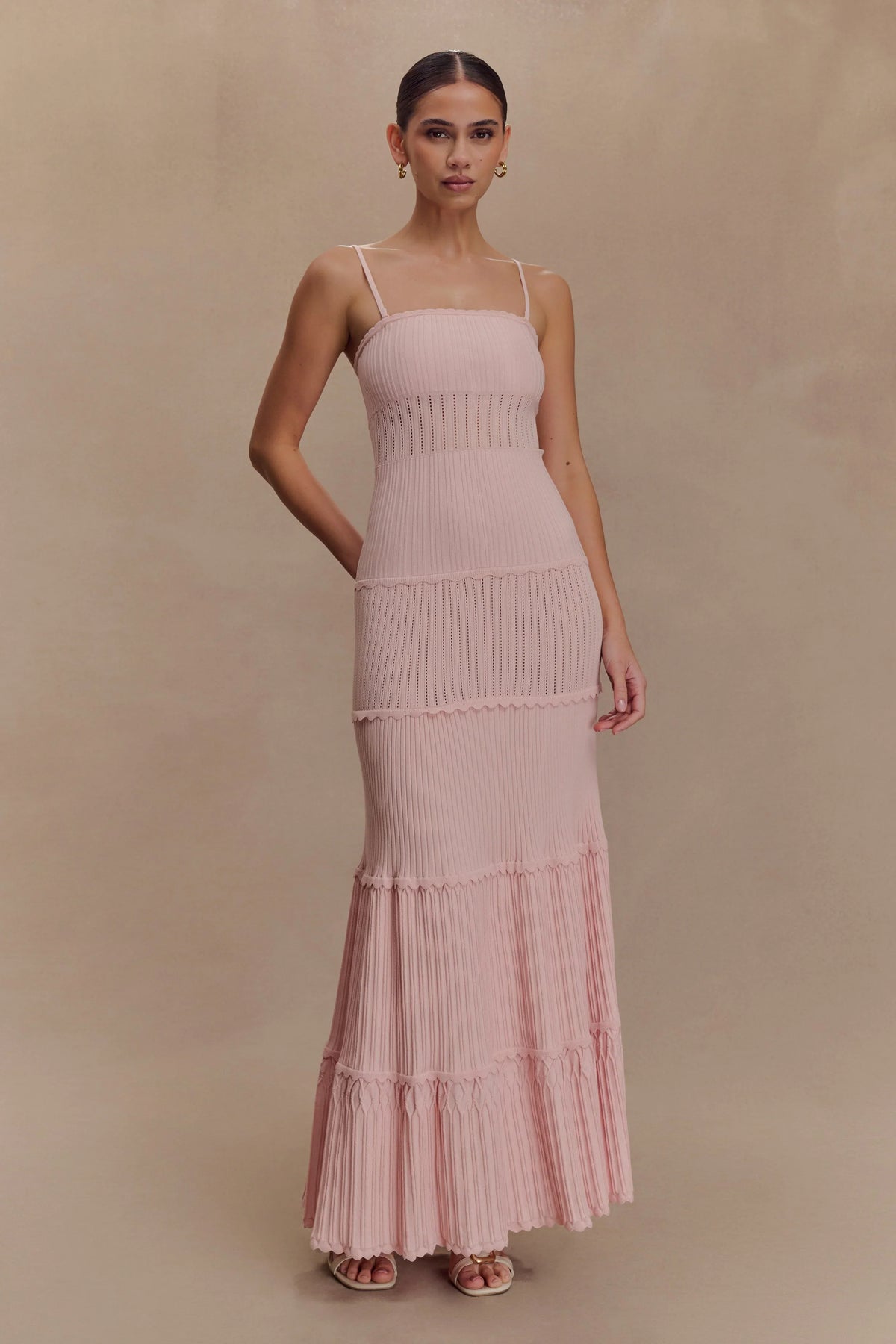Finley Pointelle Knit Maxi Dress Baby Pink