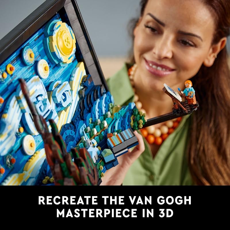 LEGO Ideas Vincent Van Gogh The Starry Night Building Set for Adults Ages 18 Beautifully Detailed Home Wall Art Decor Gift for Men Women 21333