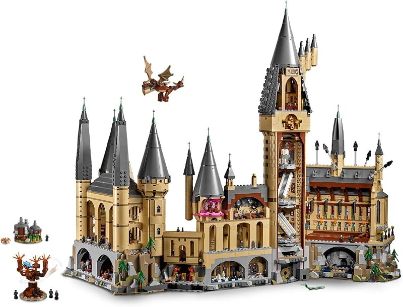 LEGO Harry Potter Hogwarts Castle 71043 Building Set Model Kit with Minifigures Featuring Wand Boats and Spider Figure Gryffindor and Hufflepuff Accessories Collectible for Adults and Teens