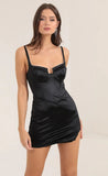 Satin Corset Dress in Black