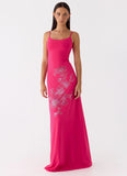 Carmine Embellished Maxi Dress Fuchsia