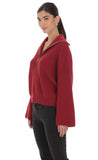 Knit Quarter Zip Jumper in Maroon