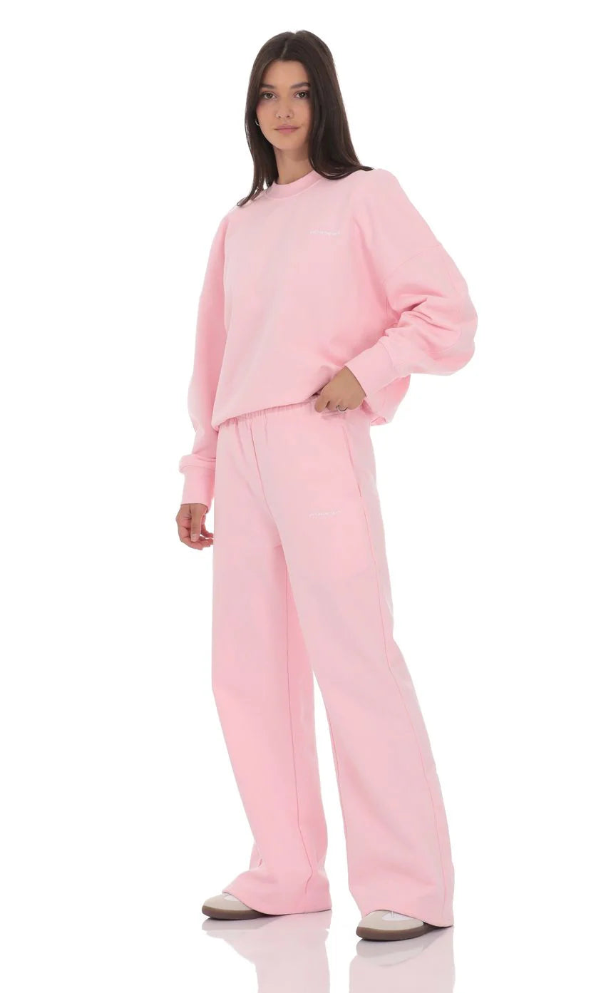 Cinchable Cuff Lucy Sweatpants in Pink