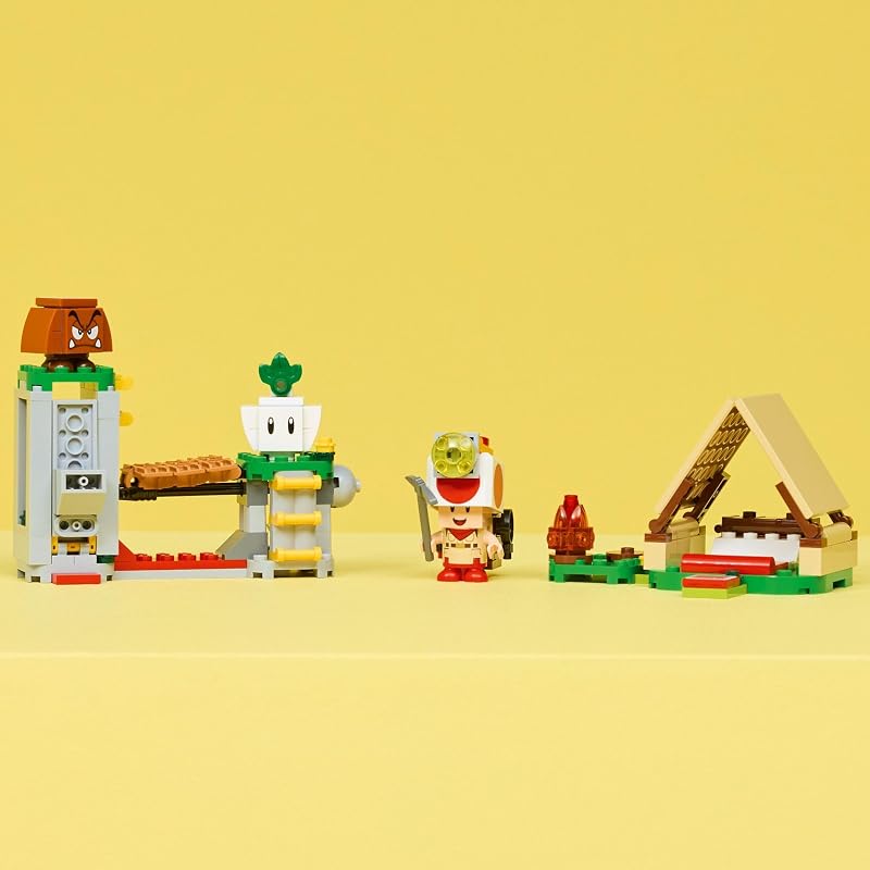 LEGO Super Mario Captain Toads Camp Building Toy Pretend Play Set for Kids Ages 6 Building Blocks for Boys Girls W Toad Goomba Turnip Toy Figures Gift Idea for Birthdays 72040