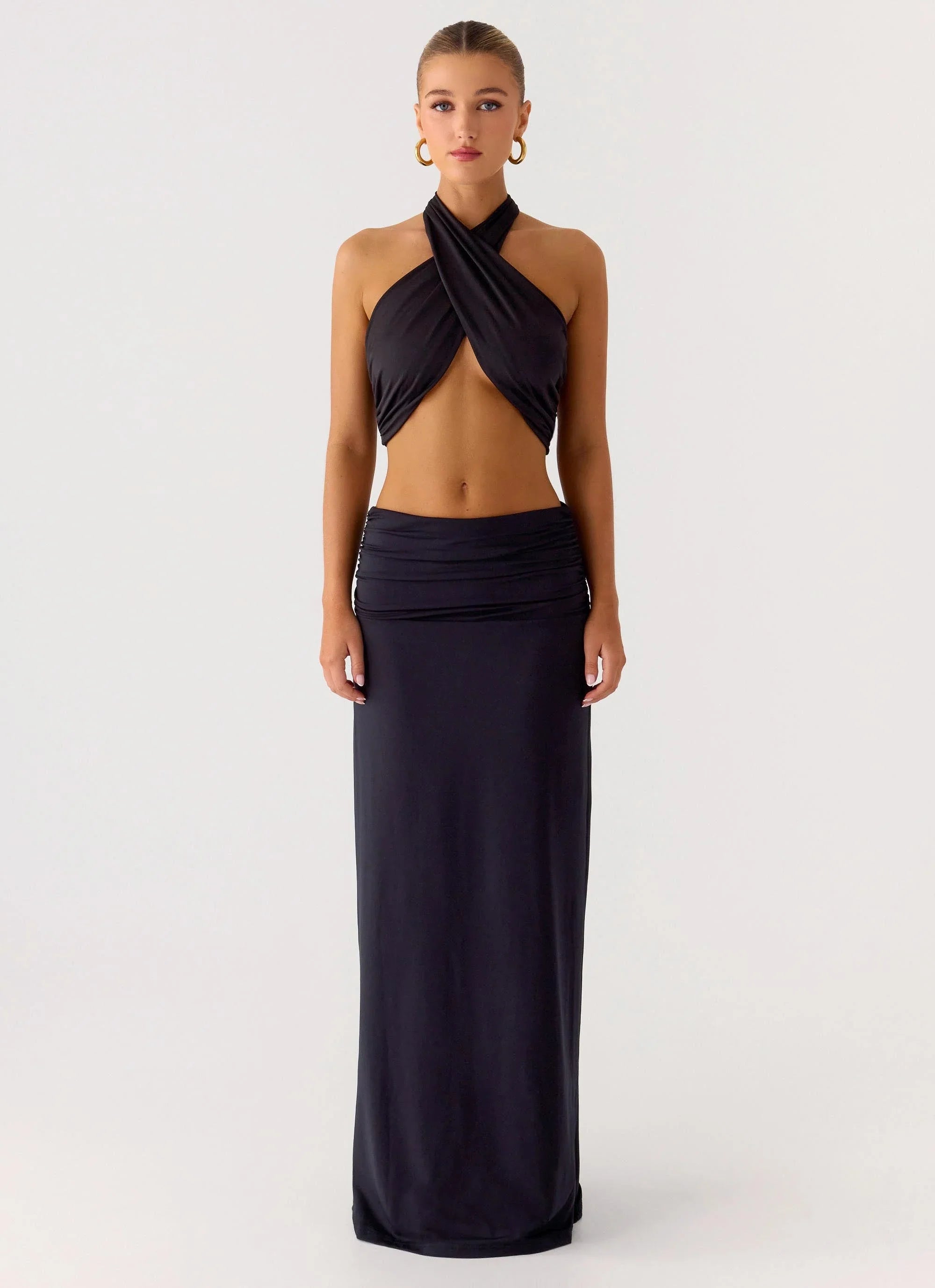 Coletta Wrap Top Black