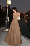 Darling Linen Maxi Dress Chocolate