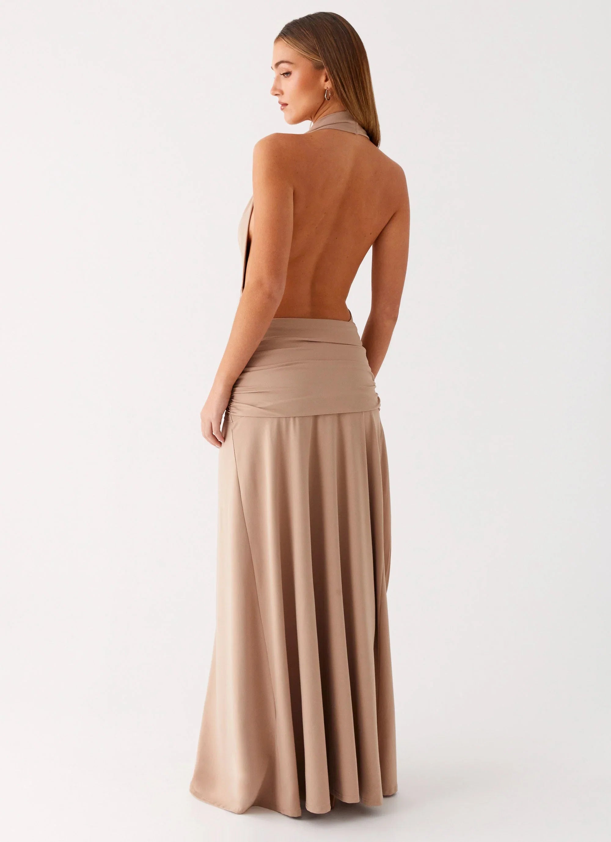 Rowan Ray Cowl Maxi Dress Light Taupe