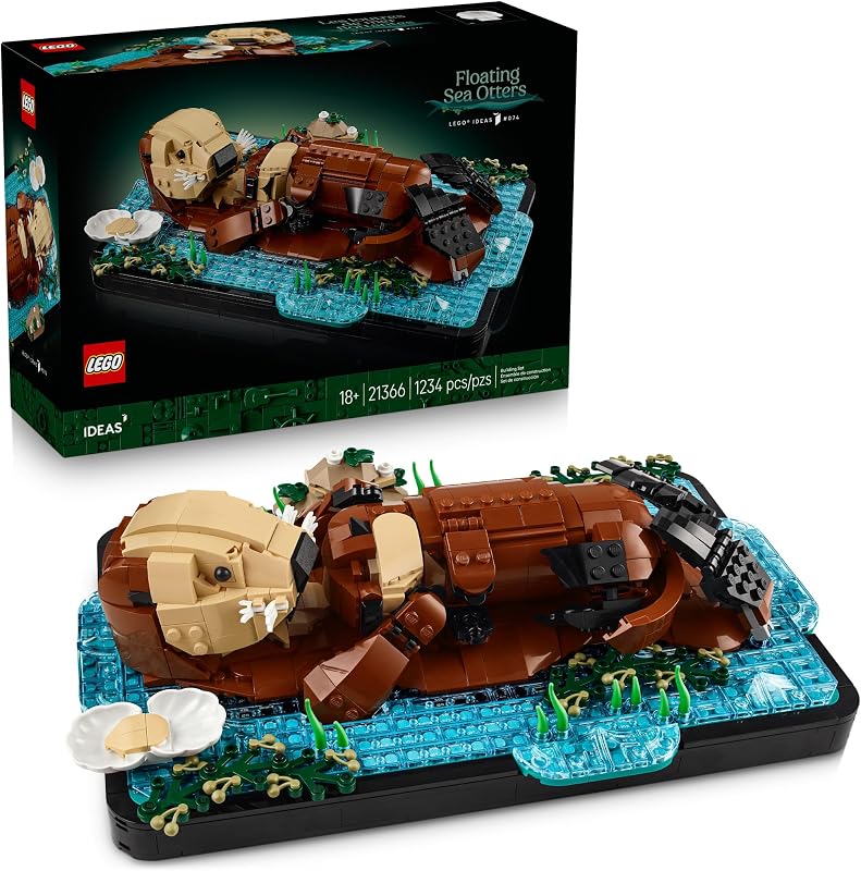 LEGO Ideas Floating Sea Otters Building Sets for Adults Room or Office Decor for Women Men Ages 18 Gift Ideas for Birthday 21366