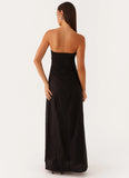 Tayla Linen Maxi Dress Black