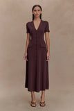 Pearson Short Sleeve Knit Midi Dress Chocolate