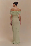 Brynn Orchid Knit Maxi Dress Pastel Green