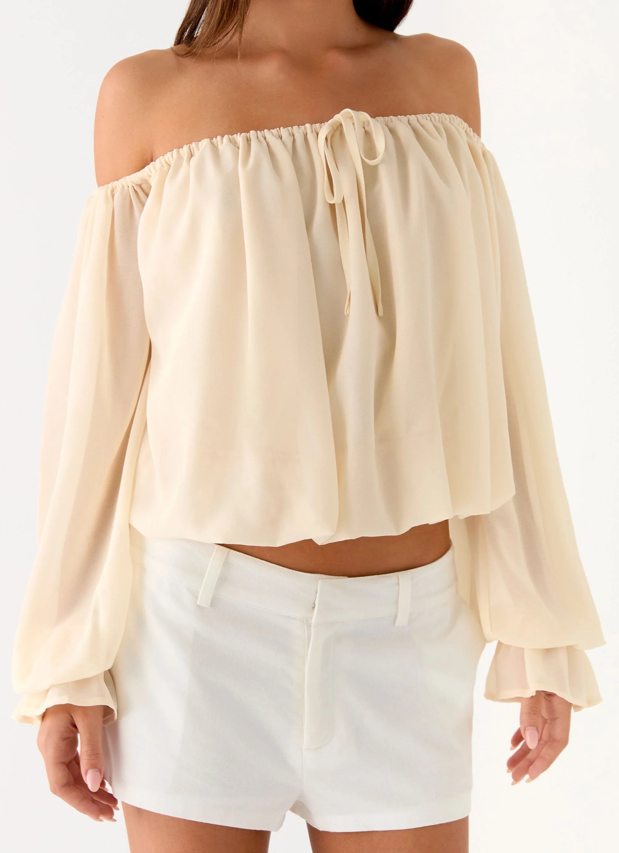 Sandali Off Shoulder Top Cream