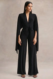 Laurina Black Plunge Neck Jumpsuit