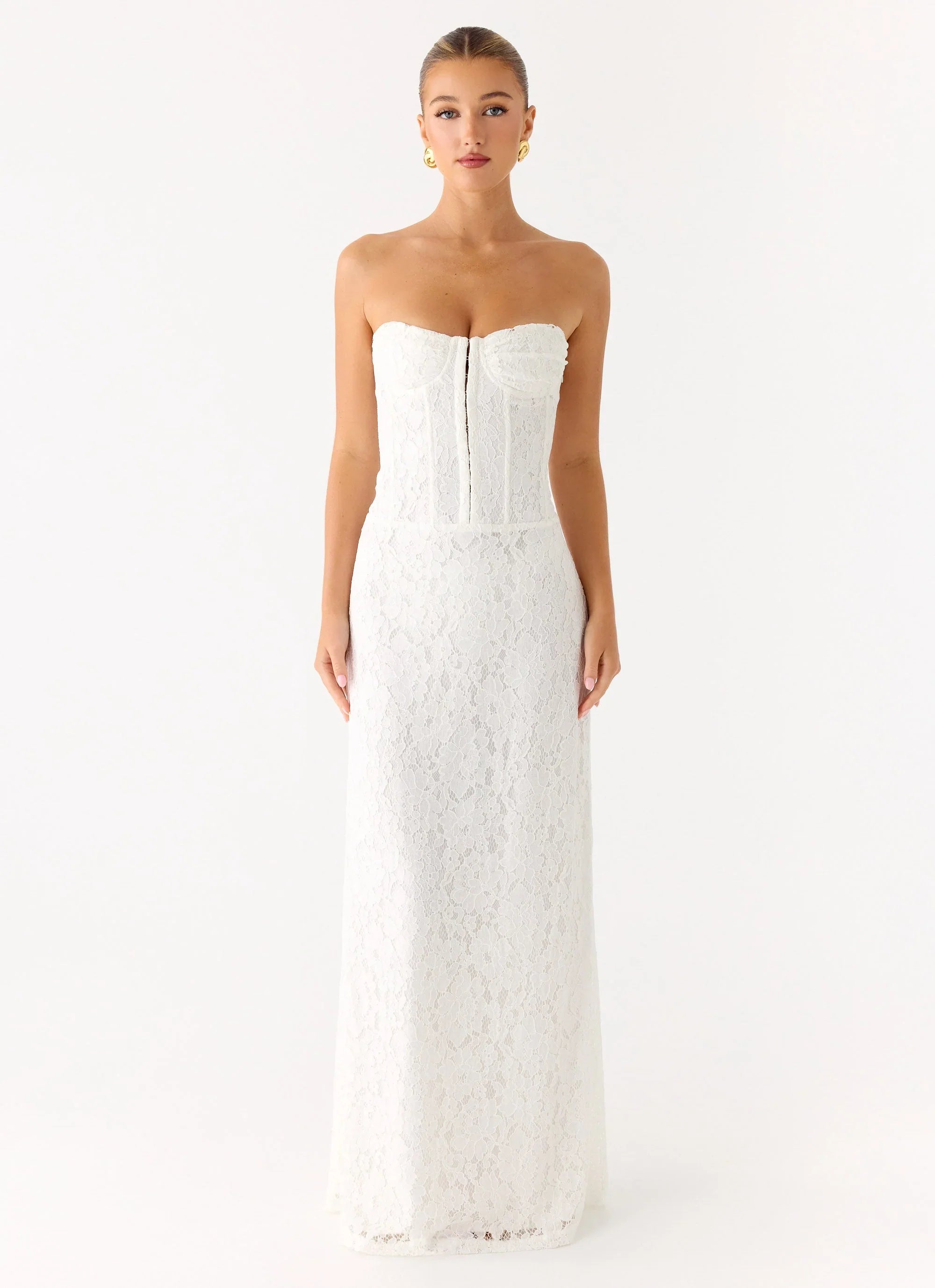 Already Know Lace Maxi Dress White