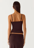 Garrix Bead Cami Top Chocolate