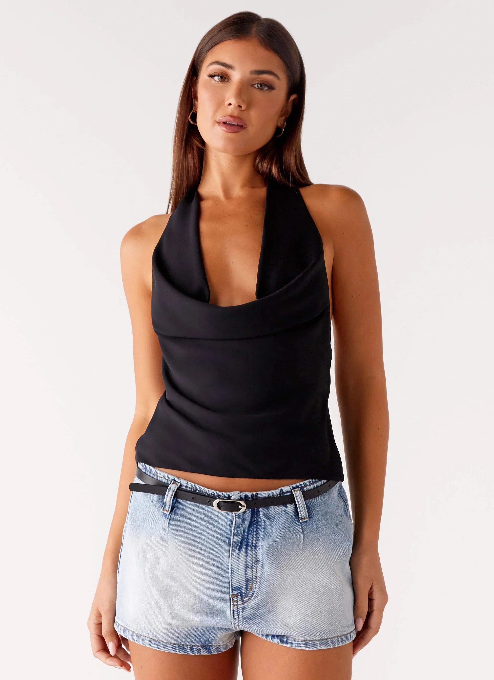 Charli Cowl Top Black