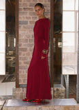 Elmont Long Sleeve Maxi Dress Dark Cherry