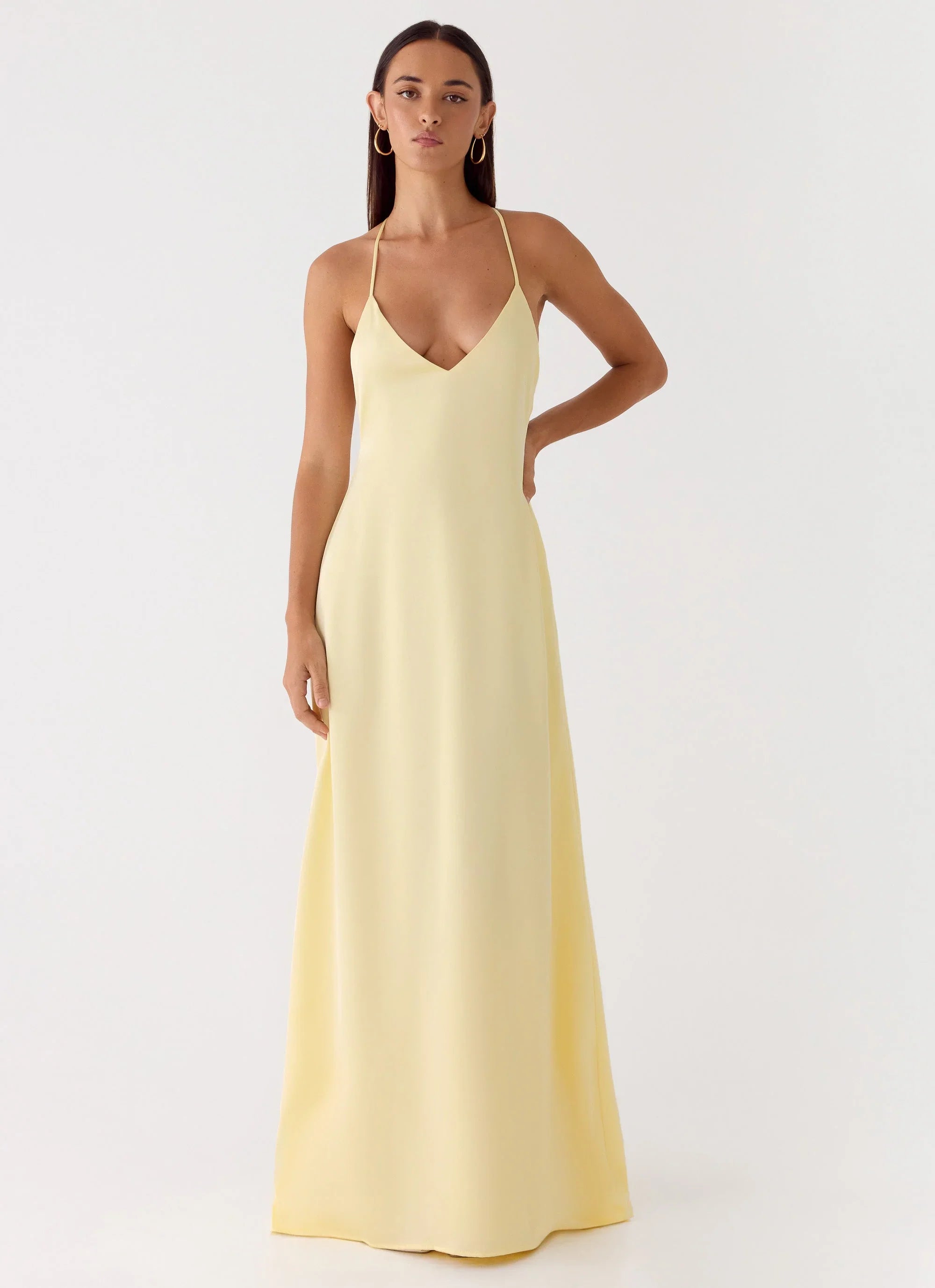 Fine Line Maxi Dress Yellow