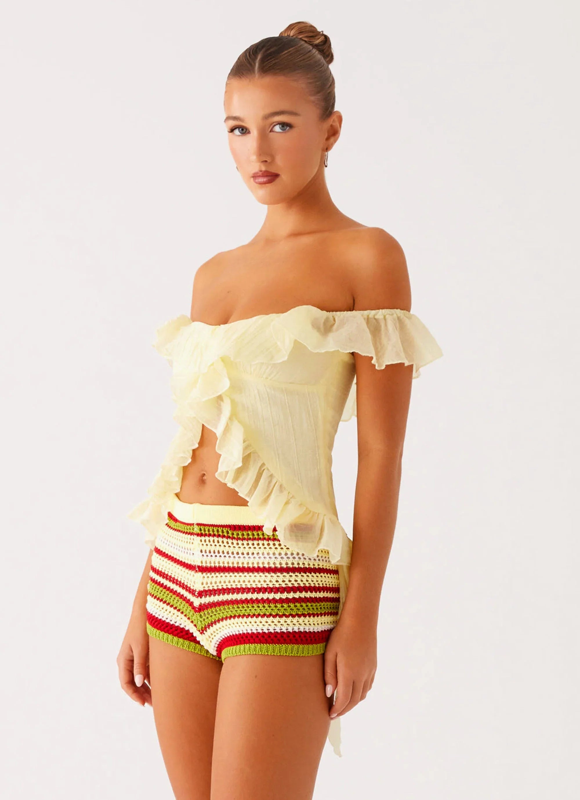 Dylan Off Shoulder Top Yellow