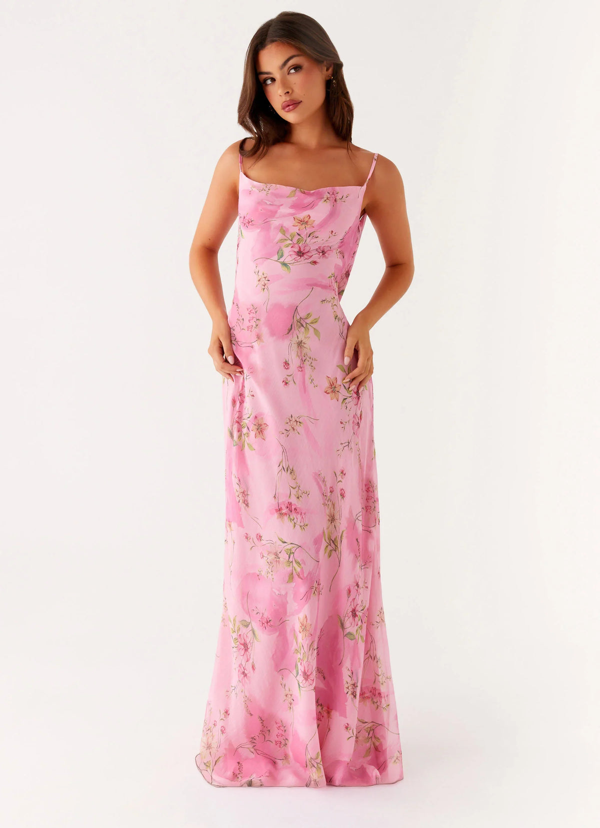 Orlando Maxi Dress Pink Floral Print