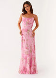 Orlando Maxi Dress Pink Floral Print