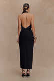 Mierah Halter Midi Dress Black
