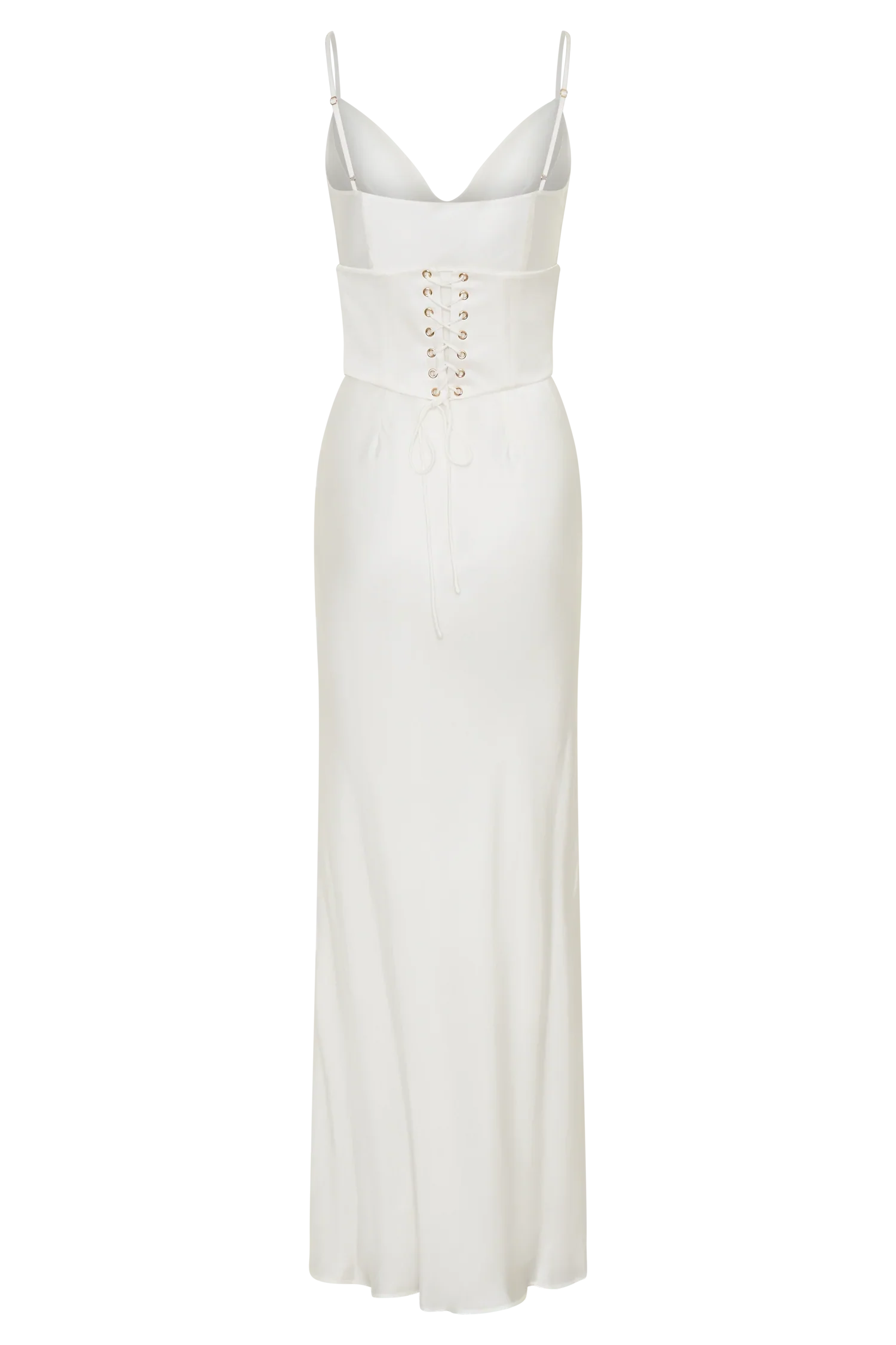 Seraphine Corset Satin Maxi Dress Ivory