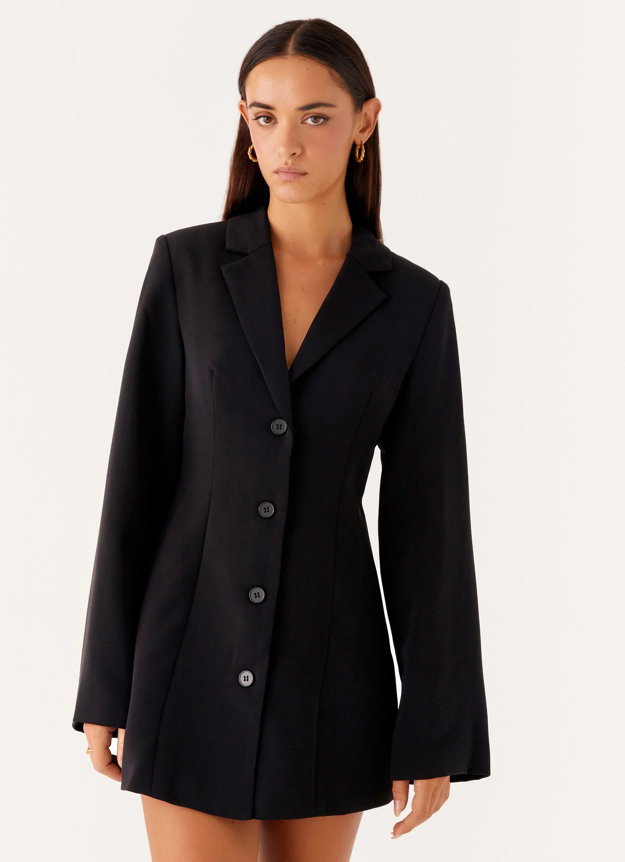 Albi Fitted Blazer Mini Dress Black