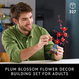 LEGO Botanicals Plum Blossom Building Sets for Adults Artificial Flower for Dinner Table Centerpiece Living Room Home Decor Ages 18 DIY Craft Kits Gift for Birthdays 10369