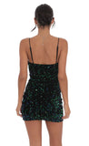 Velvet Sequin Bodycon Dress Green