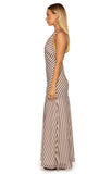 Cornell Brown Stripe Maxi Dress