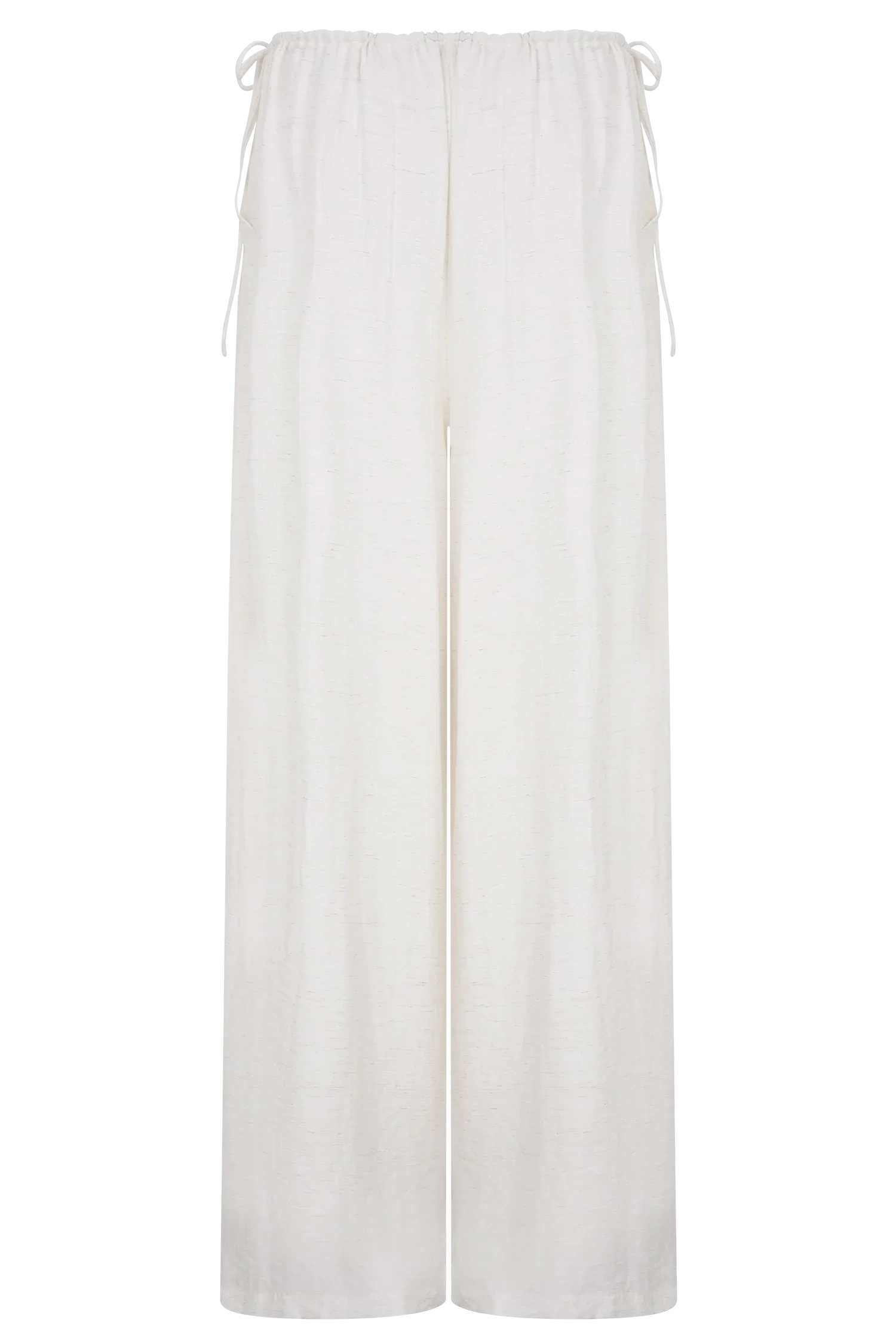 Callum Drawstring Straight Leg Pants White