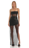 Sequin Maxi Dress in Black