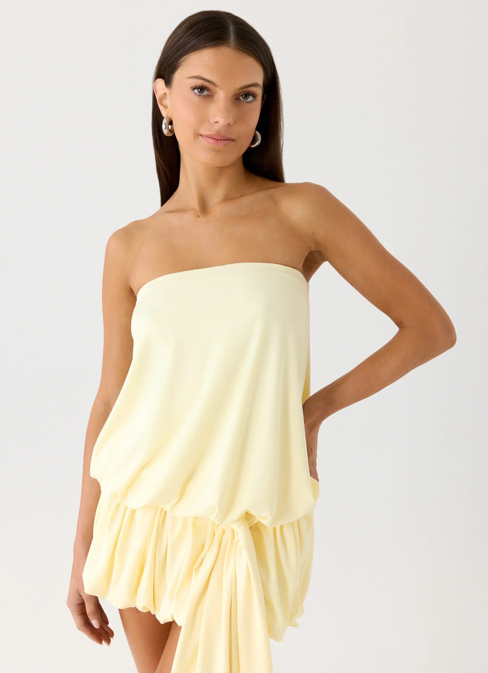 Mazie Strapless Mini Dress Yellow