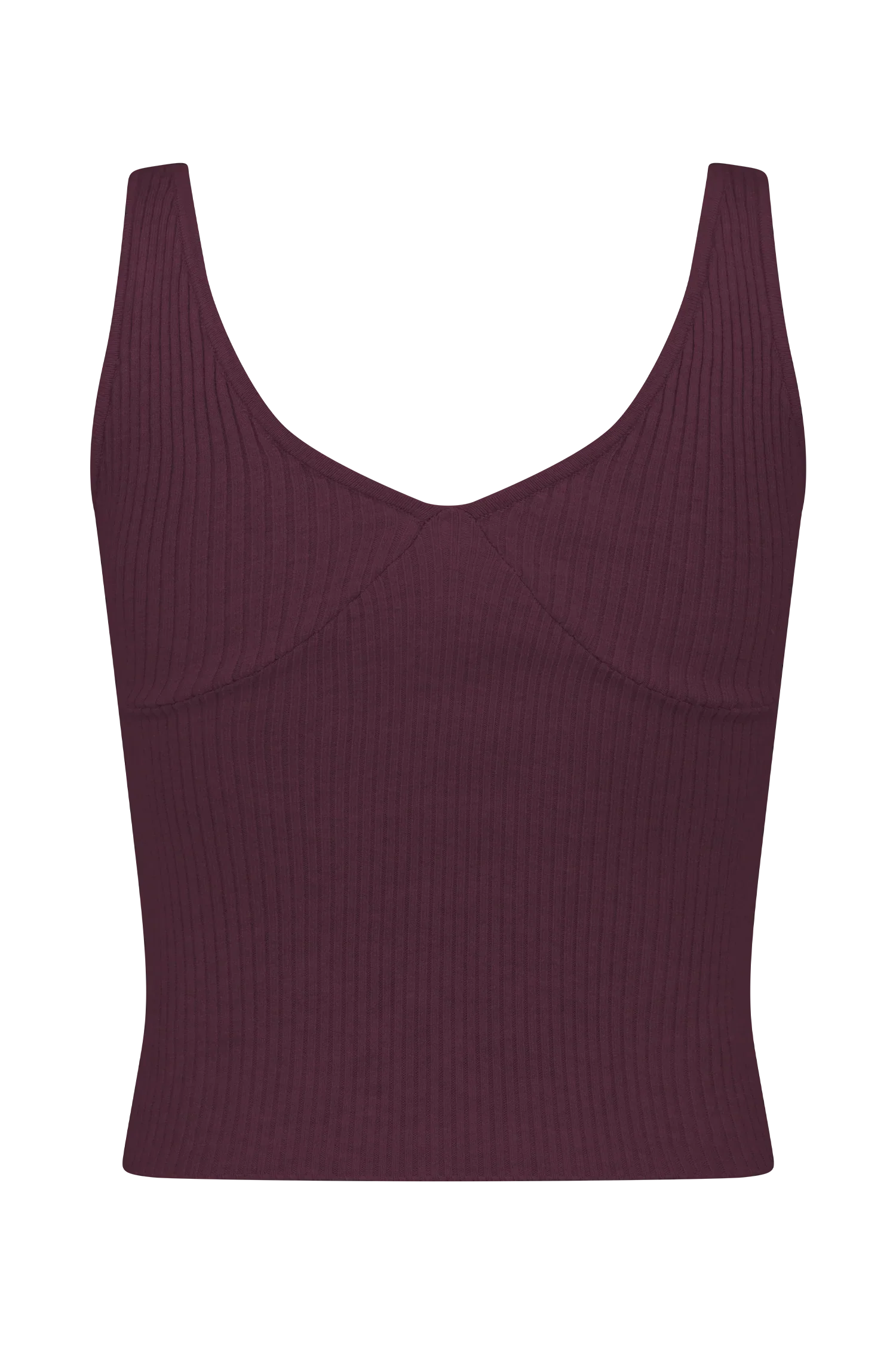 Natalya Ribbed Knit Cami Top Merlot