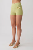 Dimitri Mini Knit Shorts With Belt Light Olive