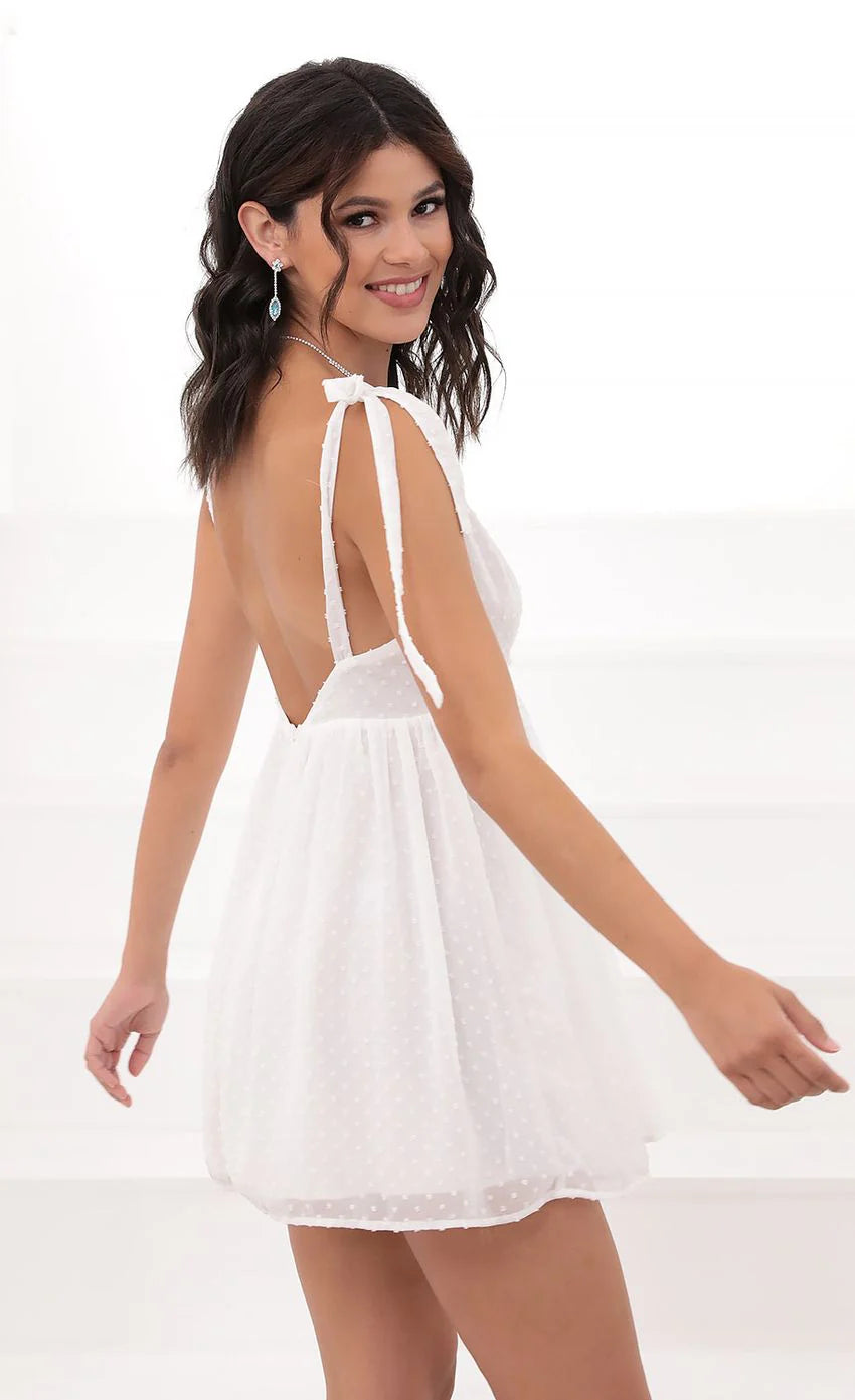 Ties A line Dress in White