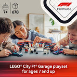 LEGO City F1 Garage Mercedes AMG Alpine Cars Toy Model Race Car Building Toy and Portable Playset for Kids Boys and Girls Ages 7 F1 Collectible for Fans Gift Idea for Birthdays 60444