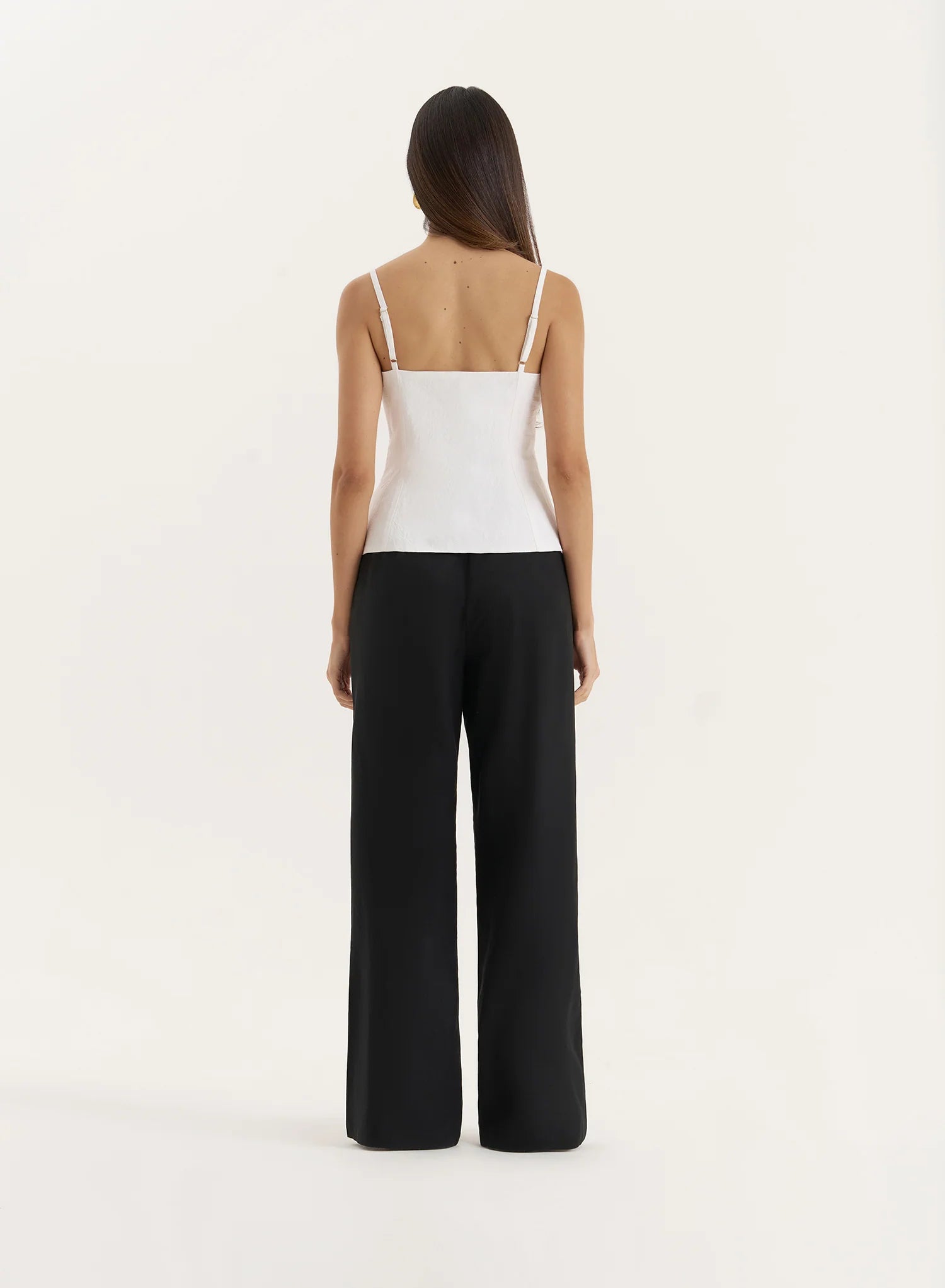 White Structured Cami Peplum Top